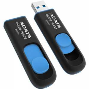 ADATA UV128 USB STICK 64GB BLACK/ BLAU 3.2